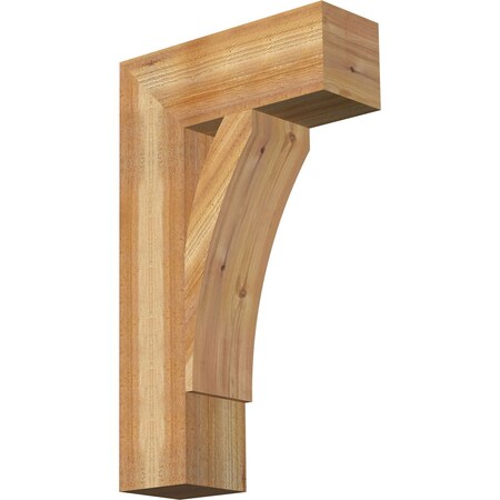 Ekena Millwork Thorton Block Rough Sawn Bracket, Western Red Cedar, 6"W x 18"D x 30"H BKT06X18X30THR05RWR